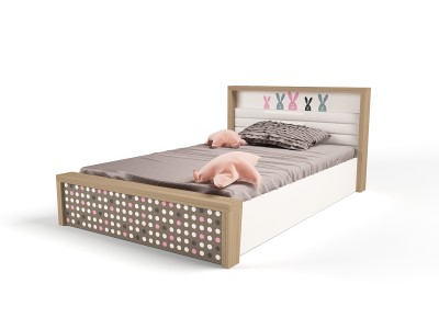 Кровать №5 с подъемным механизмом MIX BUNNY розовый, 190х120 см