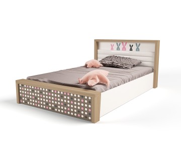 Кровать №5 с подъемным механизмом MIX BUNNY розовый, 190х120 см