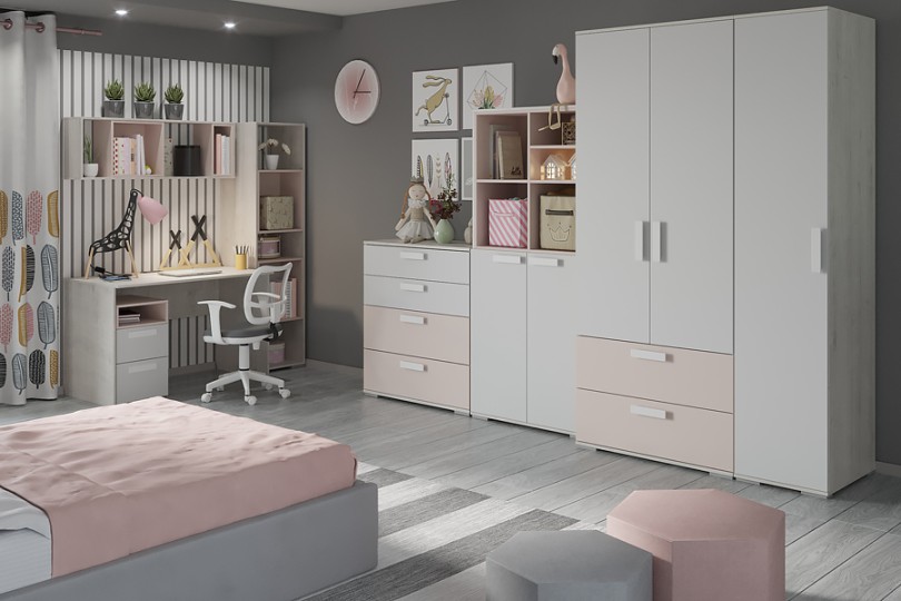 Шкаф-пенал ШК "Румика Пинк"