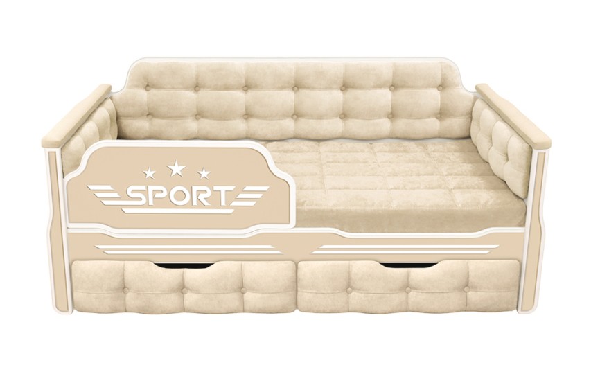 Детская кровать "Спорт" 190 с двумя ящиками   