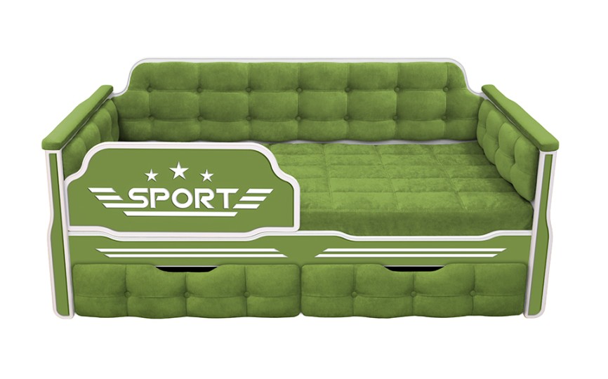 Детская кровать "Спорт" 190 с двумя ящиками   