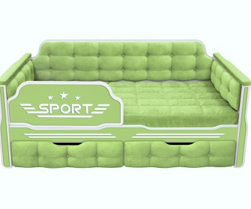 Детская кровать "Спорт" 190 с двумя ящиками   