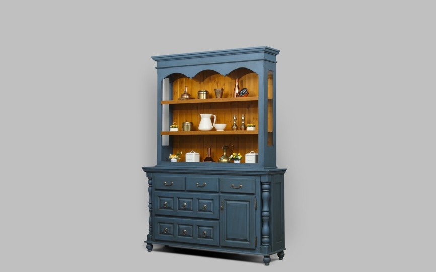 Сервант - витрина трехдверный Валенсия 2-65 на круглых ножках