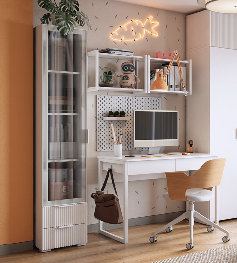 Шкаф однодверный Зефир (для книг), белый