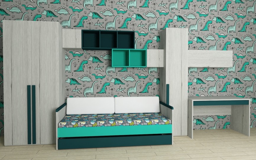 Полка 3 куба с фасадом Дуб Эльза "Нью Тон"