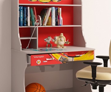 Стол с надстройкой "Champion" красный для мальчика Стол с надстройкой "Champion" красный для мальчика