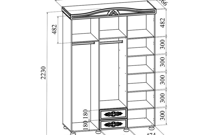 Шкаф трехстворчатый с зеркалом Ассоль Плюс АС-27 