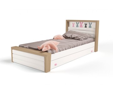 Кровать №4 с мягким изножьем MIX BUNNY розовый 