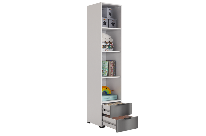 Шкаф однодверный Зефир (для книг), серый