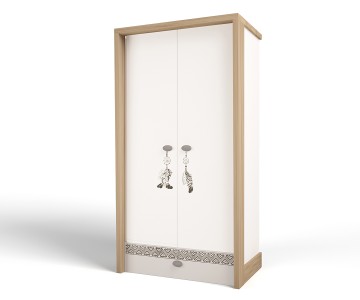 Шкаф 2-х дверный MIX Ловец снов (кремовый, цветной)