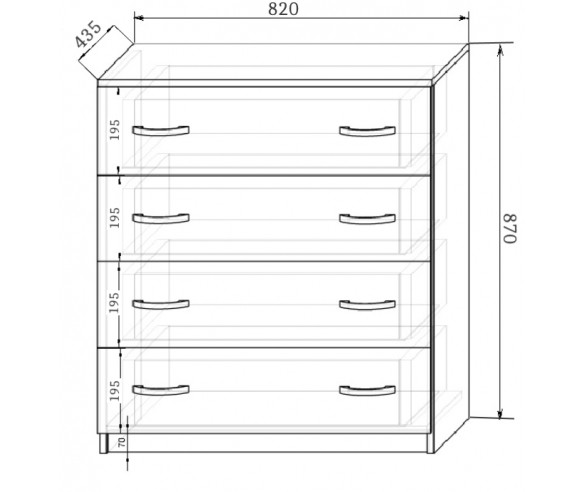 Комод 4 ящика Мишка 13/5
