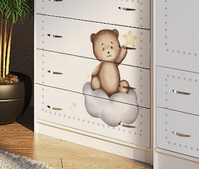Комод 4 ящика Мишка 13/5