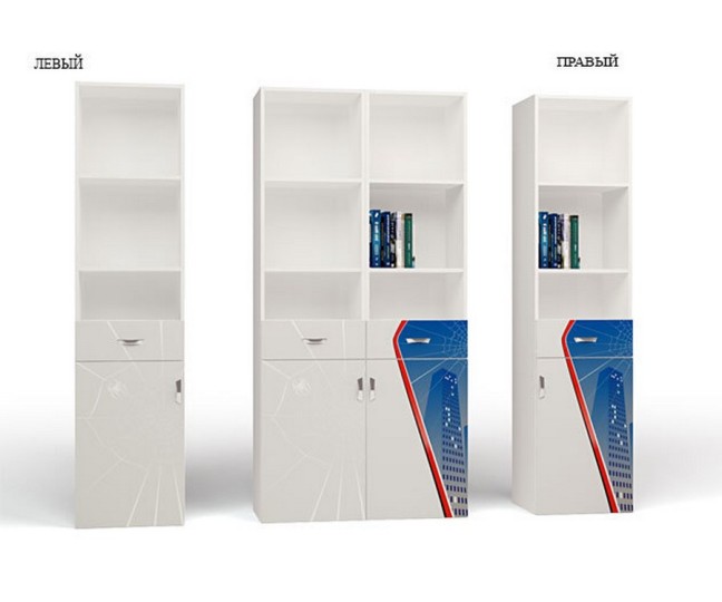 Стеллаж узкий для мальчика "Человек паук" (левый или правый)