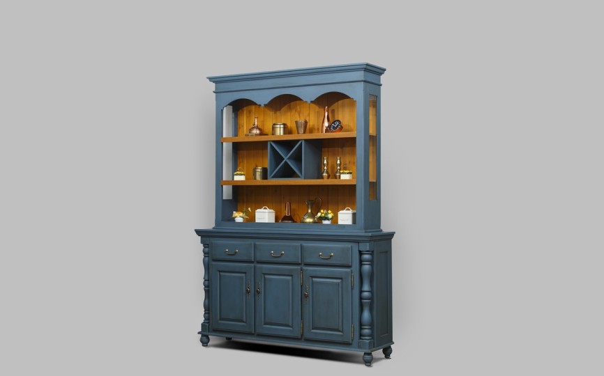 Сервант - витрина трехдверный Валенсия 2-67 на круглых ножках