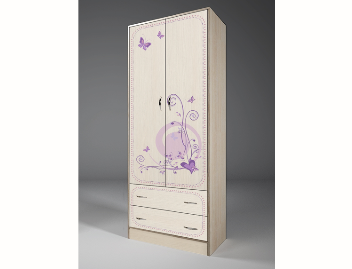 Двухдверный шкаф  "Фанки Кидз Лилак".