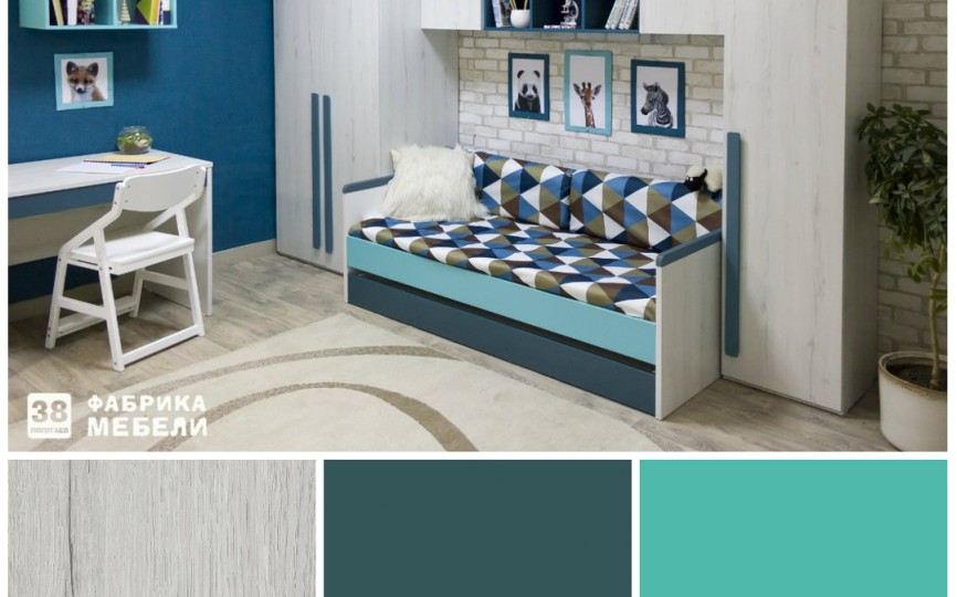 Полка куб с фасадом Дуб Эльза "Нью Тон"