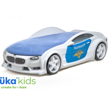Кровать-машина объемная NEO "БМВ" Полиция