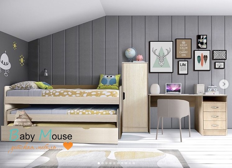 Детская комната "Фанки Кидз 8" (Азбука Мебели) Дуб молочный №1