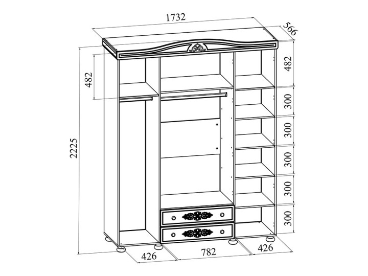 Шкаф комбинированный Ассоль Плюс АС-28 Шкаф комбинированный Ассоль Плюс АС-28