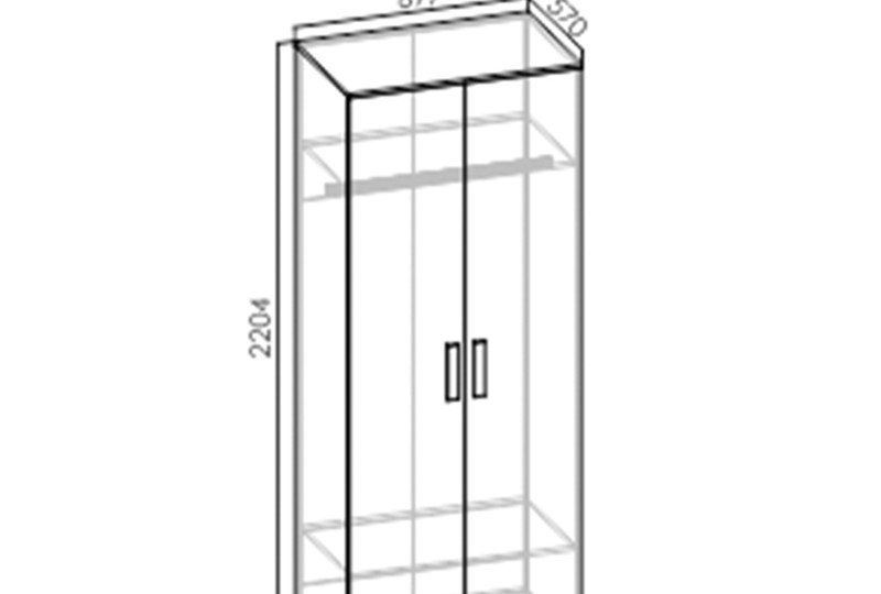 Шкаф двухстворчатый Ш2 "Румика Пинк"