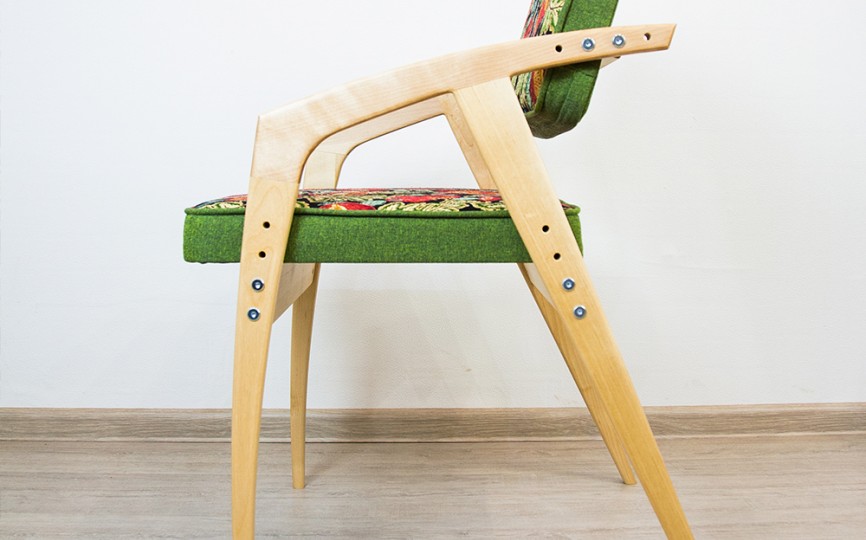 Стул регулируемый «Бруно» Гранаты+рогожка Олива