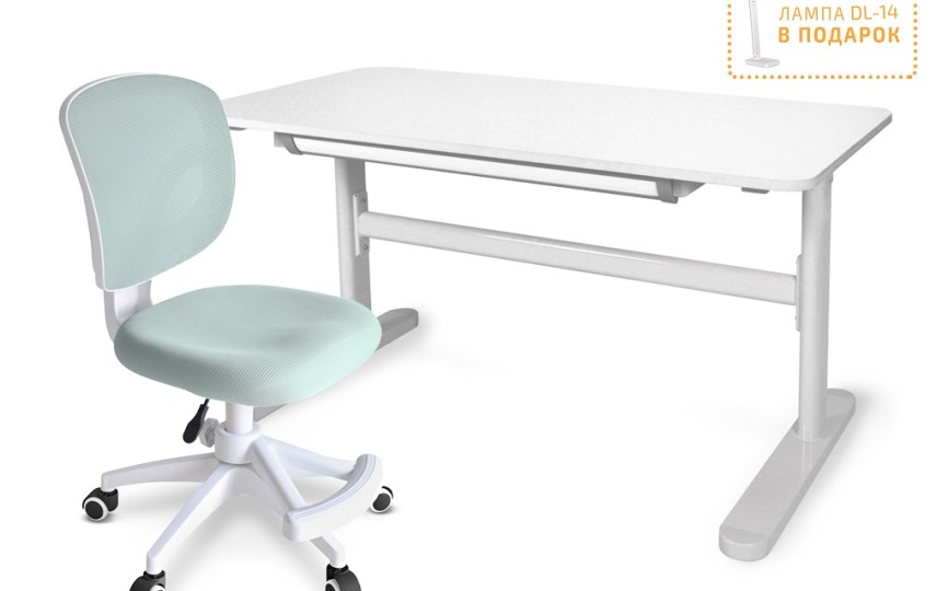 Комплект парта Ergokids Boston + кресло Ergokids Soft Air Lite (TH-210 Lite W + Y-240 Lite)