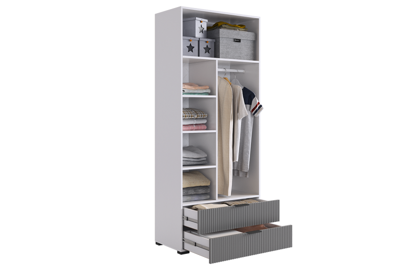 Шкаф двухдверный Зефир, серый 120.01