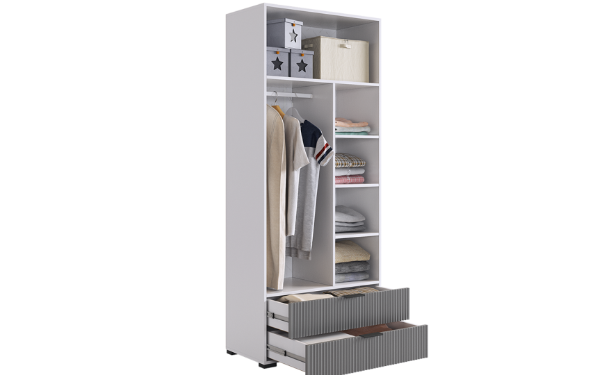 Шкаф двухдверный Зефир, серый 120.01