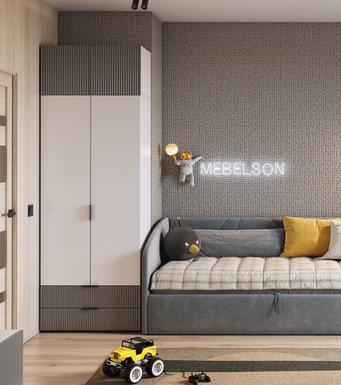 Шкаф двухдверный Зефир, серый 120.01