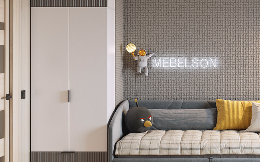 Шкаф двухдверный Зефир, серый 120.01