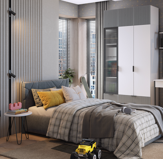 Шкаф двухдверный Зефир, серый 120.01