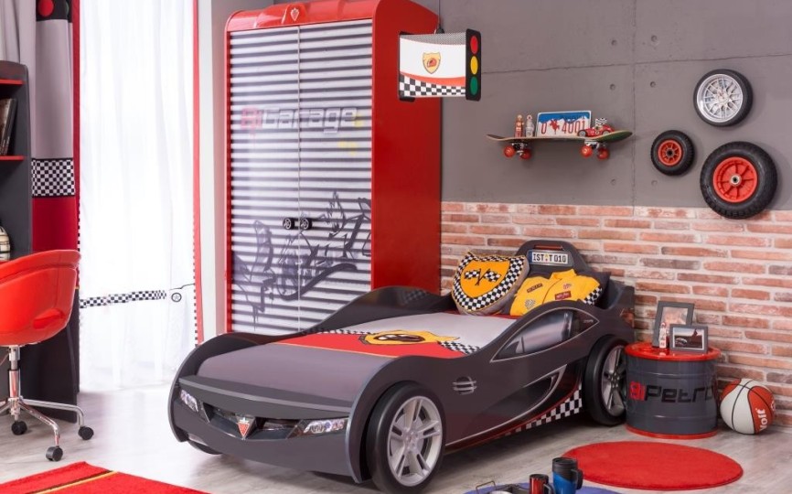 Кровать машина "COUPE CRB-1308" 190х90см, белая