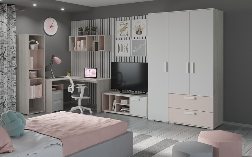 Шкаф многофункциональный Ш2.М "Румика Пинк" Шкаф многофункциональный Ш2.М "Румика Пинк"