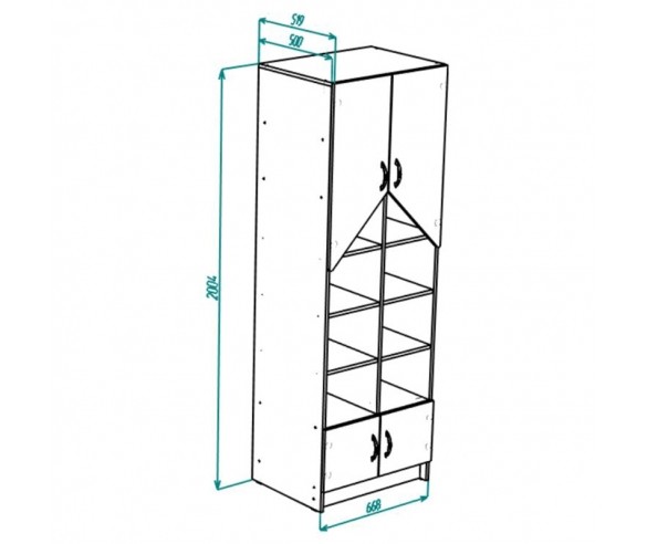 Стеллаж Нордик с полками  НД-11