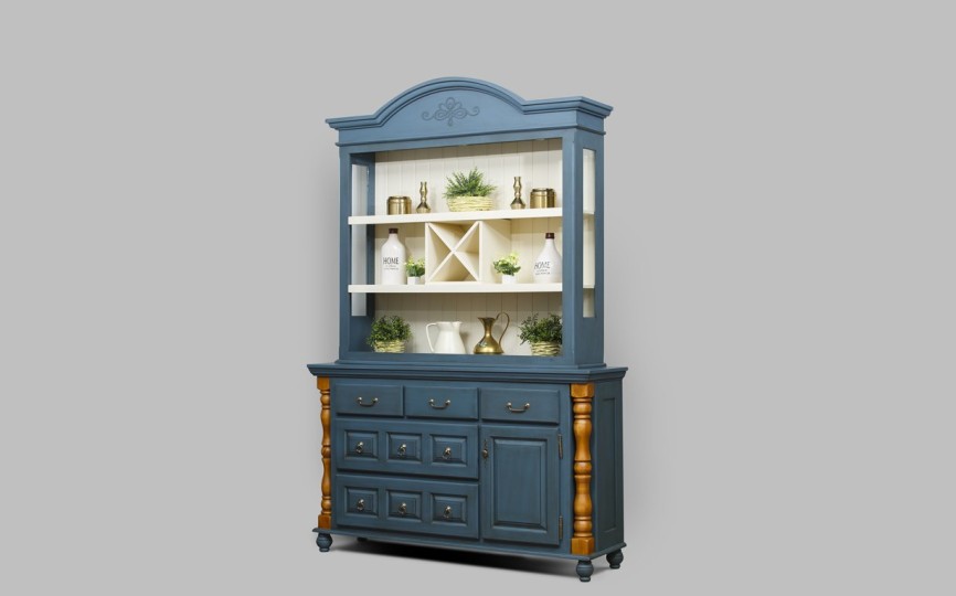 Сервант - витрина трехдверный Валенсия 2-69 на круглых ножках