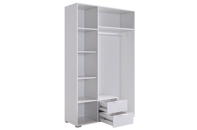 Шкаф трехдверный Зефир с зеркалом, белый