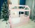 Кроватка-домик из ЛДСП с ящиком, розовая для девочки