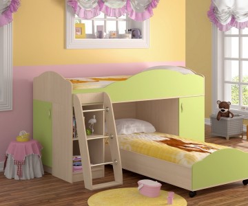 Детская кровать-чердак низкая "Дюймовочка 5", комплектация №1