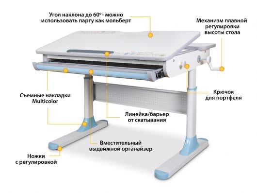 Детский стол Mealux Edmonton Multicolor Lite (BD-610)  