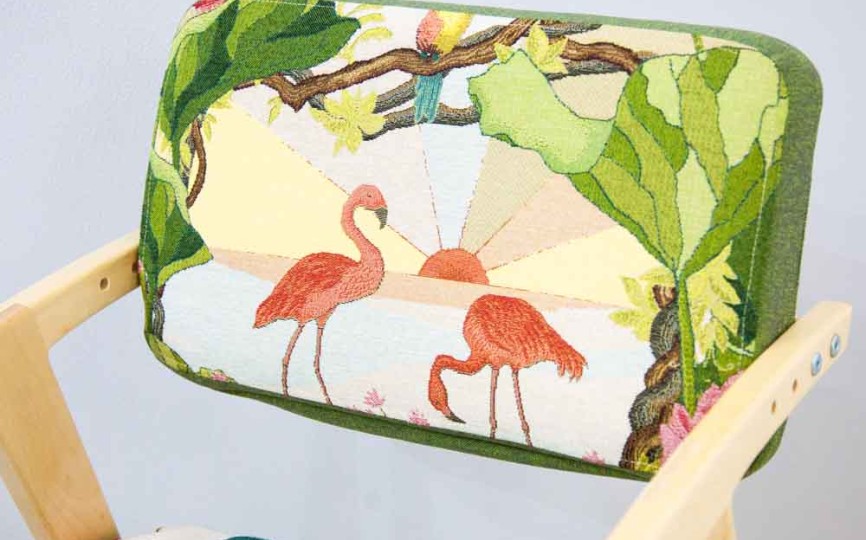 Стул регулируемый «Бруно» Фламинго+рогожка Олива Стул регулируемый «Бруно» Фламинго+рогожка Олива