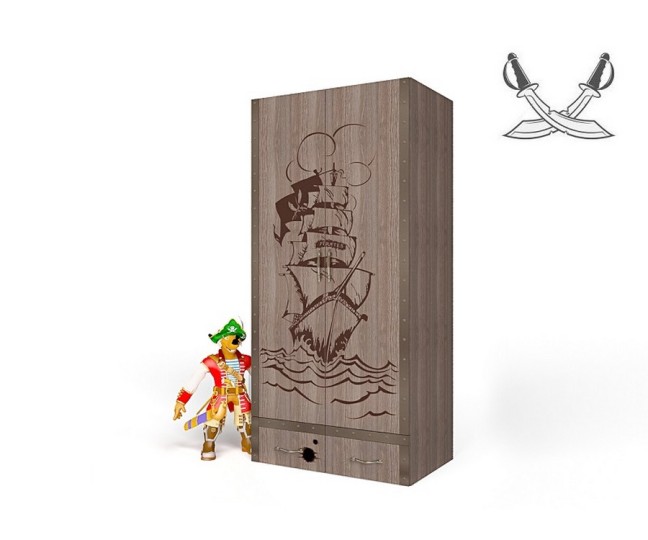 Шкаф 2-х дверный "Pirat" для мальчика Шкаф 2-х дверный "Pirat" для мальчика