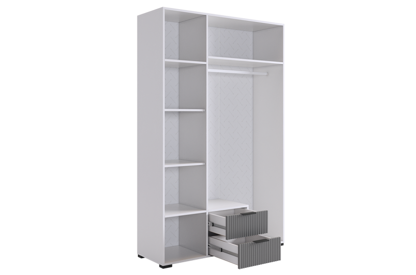 Шкаф трехдверный Зефир с зеркалом, серый