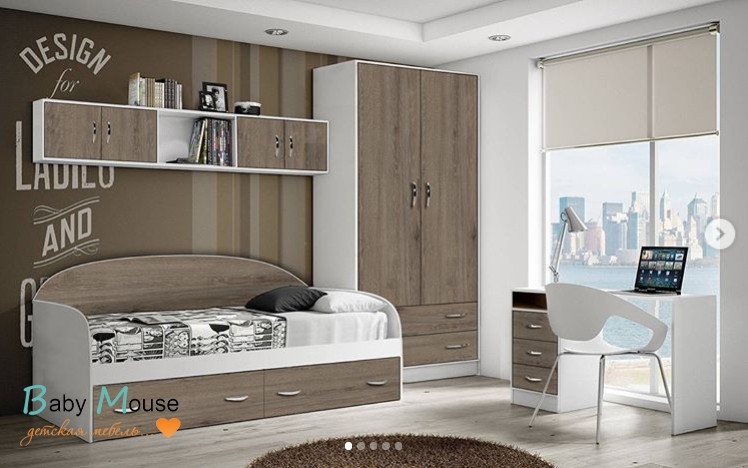 Кровать детская 13/7 СВ + шкаф 13/3 + письменный стол 13/1 Фанки Кидз  