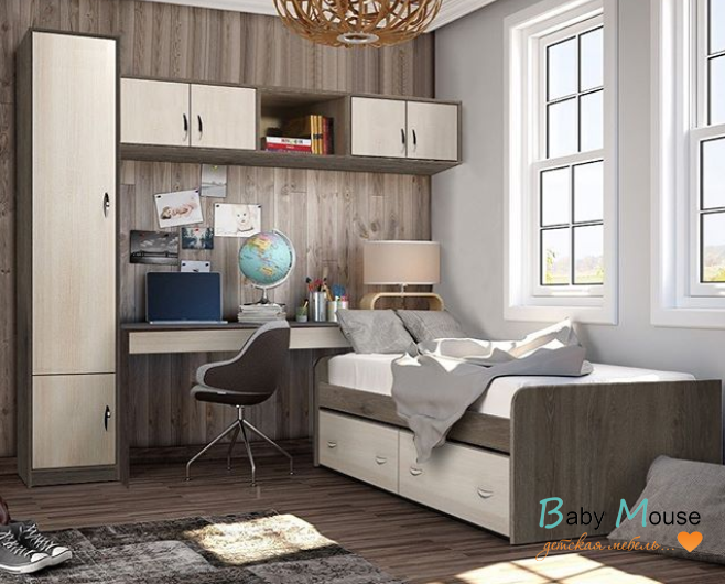 Кровать детская 13/7 СВ + шкаф 13/3 + письменный стол 13/1 Фанки Кидз  