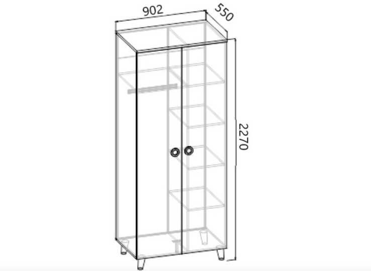 Шкаф 2-х створчатый Смарти Софт Ш2