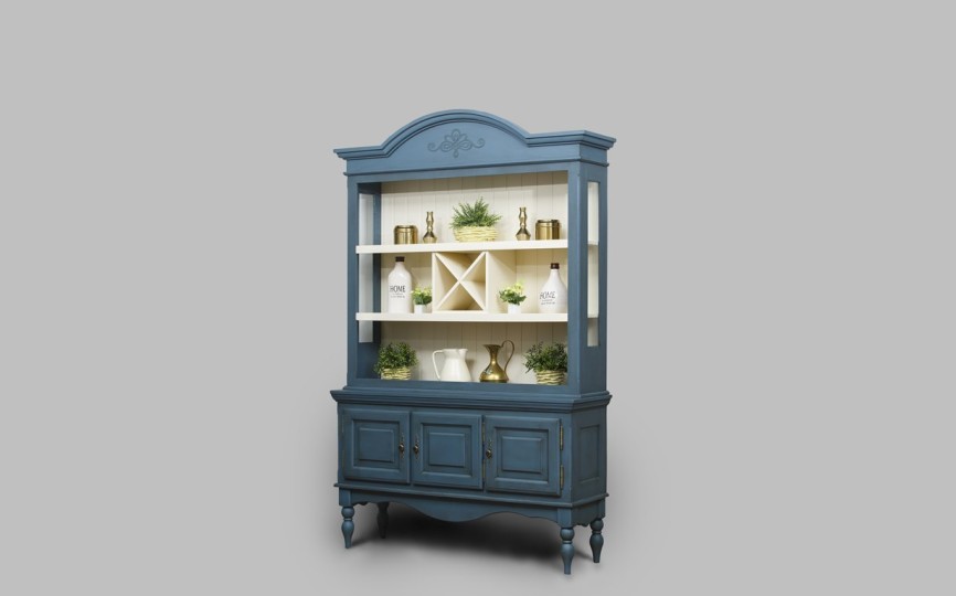 Сервант - витрина трехдверный Валенсия 2-71 на высоких ножках