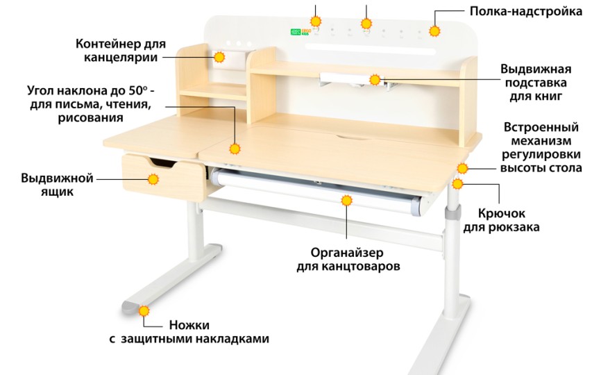 Детский стол Ergokids Bravo Maximus Plus (TH-360 Maximus Plus MG/BL)