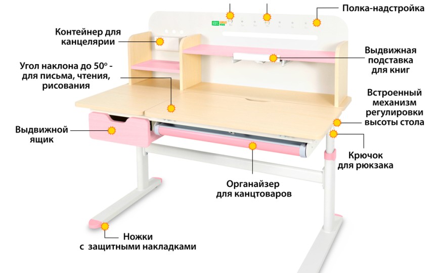 Детский стол Ergokids Bravo Maximus Plus (TH-360 Maximus Plus MG/BL)