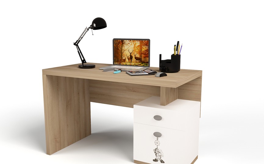 Стол письменный MIX Ловец снов (кремовый, цветной)