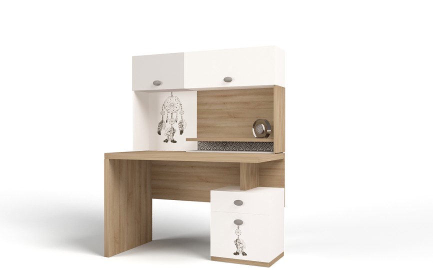 Стол письменный MIX Ловец снов (кремовый, цветной)